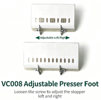 Pied presseur multi-aiguilles en plastique Téflon avec guide de bord réglable pour machines à 12/13 aiguilles, pied presseur élastique