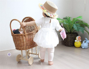Carrito Vintage para muñecas, casa para niños, carrito de juego, carrito de almacenamiento de madera, tejido de ratán y sauce - Product Image 3