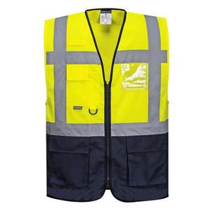 PORTWEST - C476YNRM Warsaw Executive chaleco azul marino Amarillo/azul-EAN 5036108153121 ROPA DE TRABAJO DE 2017 - Product Image 1
