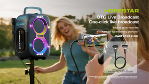 Enceinte portable sans fil Hopestar Partyone <span class=keywords><strong>Club</strong></span> 650W haute puissance avec subwoofer RGB pour extérieur, home cinéma, DJ et téléphone portable - Product Image 5