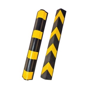 Protections d'angle en caoutchouc Angcheng, noires et jaunes, droites et rondes, pour parkings et garages souterrains - Product Image 1