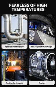 طلاء سائل عضوي من السيليكون مقاوم للحرارة العالية 650 درجة فهرنهايت، طلاء أسود مقاوم للحرارة العالية للقوارب، 450 مل، رذاذ - Product Image 5