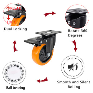 ล้อหมุนได้ล้อลากแบบล็อคได้ลูกปืนรับน้ำหนักได้360องศาสำหรับรถเข็นสินค้า - Product Image 3