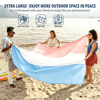 Tapis de plage et de camping portable Oxford 200x210cm avec conception anti-sable pour l'escalade, les voyages et les pique-niques, livré en pochette
