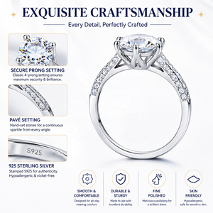 Anello di Fidanzamento Classico in Argento Sterling S925 con Zirconia Cubica, Anello Nuziale <span class=keywords><strong>Solitario</strong></span> con Taglio Ovale a Cuore, Set di Anelli Impilabili da Donna - Product Image 3
