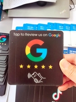 Plaque de comptoir TikTok RFID étanche et réutilisable, préprogrammée, en acrylique PVC 216, format personnalisé, pour affichage de cartes de visite et services