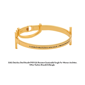 316L Stainless Steel Bracelet PVD Gold Plating Resistant Sustainable Fashion <b>Bangle</b> For Women And <b>Men</b> - Product Image 2