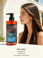 Ensemble de shampooing et d'après-shampooing de haute qualité pour cheveux secs et abîmés avec traitement à la kératine 500 ml Shampooing et après-shampooing à la kératine