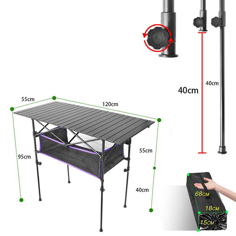 APT008 2022 Mesa Plegable Para קמפינג חדש להארכה נייד קמפינג מתקפל חיצוני מעלית כיכר אוכל שולחנות