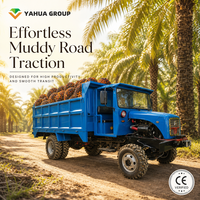 Tracteur agricole 4x4 diesel avec benne hydraulique et châssis articulé pour plantations d'huiles végétales