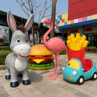 Sculptures en plastique, âne, flamant rose, grande taille, éclairées, dessin animé, taille réelle, voiture, extérieur, sculpture personnalisée en fibre de verre