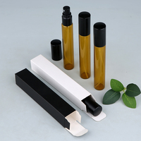 SUMEEAR Flacon pulvérisateur de parfum vide rechargeable en verre ambré de 15 ml avec pompe, sérigraphie, emballage en boîte de 50 pièces