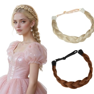 Fascia <span class=keywords><strong>per</strong></span> capelli intrecciata in capelli sintetici da 10 pollici con elastico, <span class=keywords><strong>per</strong></span> donne, ragazze e <span class=keywords><strong>bambini</strong></span> - Product Image 1