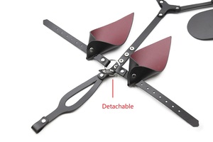 Harnes kepala kuda dengan bola silikon <span class=keywords><strong>Gag</strong></span> BDSM perbudakan kulit rantai telinga kuda - Product Image 6