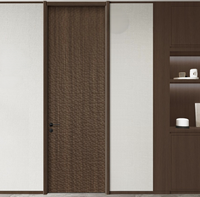 Porte intérieure en bois de style chinois, sur mesure, avec texture en relief imitation bois, pour chambre à coucher, destinée aux projets résidentiels