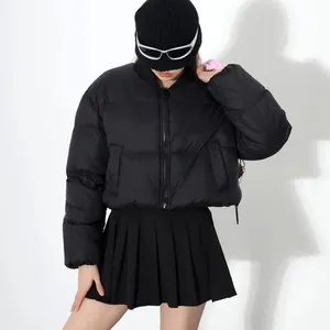 Dames Dikke En Warme Winter Crop Korte Jas Lichtgewicht Puffer Mode Jas Voor Het Seizoen Geweven Crop Korte Bubble Jas