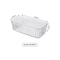Boîtes de rangement en plastique transparentes à rayures verticales, moulées par injection, de plusieurs tailles, combinables librement, empilables, faciles à nettoyer, pour bureau