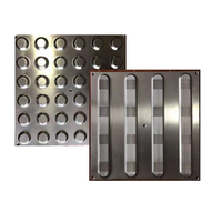 Dalles tactiles carrées en acier inoxydable 304 pour aéroports, pour la guidée des aveugles, avec indicateurs d'avertissement et plaques de pavage à picots