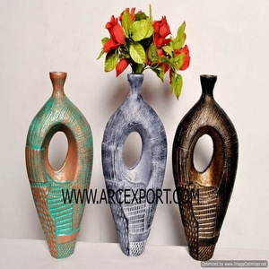 Florero nuevo florero con acabado antiguo para decoración del hogar nuevo florero elegante de lujo antiguo de alta y alta calidad - Product Image 3