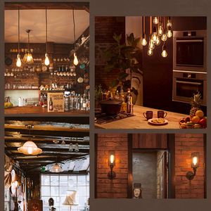 LED Retro Edison Bulb E27 ST64 Tungsten Filament Transparent Warm <b>Light</b> Brown Hotel Lighting - Product Image 1