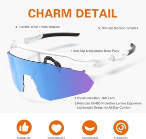 Gafas de Ciclismo Polarizadas para Ciclismo de Montaña - Protección UV400, Lentes Anti-Rayaduras, Lentes Intercambiables, Correa Ajustable - Product Image 5