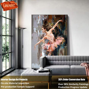 Uniart 100% fait à la main contemporain moderne 100% peint à la main figuratif dame peintures à l'huile sur toile - Product Image 2