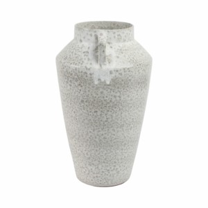 Vaso in terracotta testurizzato con manici, forma affusolata, vaso moderno per fiori, decorazione per soggiorno, espositore rustico per la casa - Product Image 3