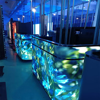 Écran de table numérique LED incurvé P5, 1080P HD, haute luminosité, HDR 1000, panneau publicitaire flexible, pub, café, comptoir DJ