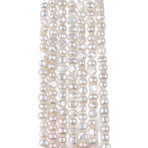 Perles de Zhuji en gros, perles d'eau douce naturelles baroques de 7-8 mm, perles lâches, deux côtés, côté lumineux, trou latéral, lumière intense, matériau de bricolage - Product Image 4