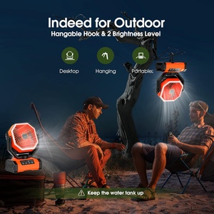 Portable Rechargeable Camping 20000mAh <b>Remote</b> Control Solar Rechargeable Table <b>Fan</b> <b>with</b> Led Lamp for Outdoor Camping RV Use - Product Image 5