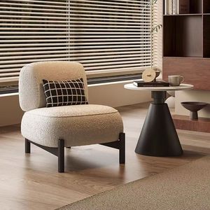Sillón Individual Moderno de Terciopelo Crema Estilo Wabi-Sabi para Sala de Estar Pequeña, Apartamento, Uso en Exteriores, Mueble Casual para el Hogar - Product Image 1