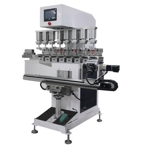 Machine d'impression tampon semi-automatique 6 couleurs neuve avec plateau rotatif servo et coupelles d'encre scellées pour l'impression d'étiquettes - Product Image 3