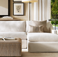Canapé moderne et décontracté de style européen en tissu en forme de L pour le bras gauche ou le bras droit Canapé de salon confortable