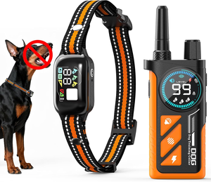 Collier <span class=keywords><strong>anti</strong></span>-<span class=keywords><strong>aboiement</strong></span> et de dressage 2-en-1 pour chien avec télécommande, 3 modes de dressage, collier portable <span class=keywords><strong>anti</strong></span>-<span class=keywords><strong>aboiement</strong></span> et d'entraînement - Product Image 1
