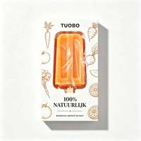 Boîte d'emballage en carton blanc écologique pour bâtonnets de crème glacée avec fenêtre transparente en PET pour les boutiques de desserts glacés