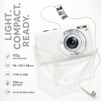 Cámara Digital 4K, Videocámara 4K FCC, 48MP, Autoenfoque, Pantalla CMOS, Ligera, para Retratos, Vacaciones, Estudiantes y Fotografía Diaria
