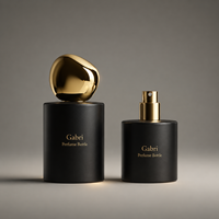 Flacons de parfum vides en verre de 30 ml, 50 ml, 100 ml, de luxe, avec boîte, logo personnalisé, flacon de parfum rond noir, marque privée