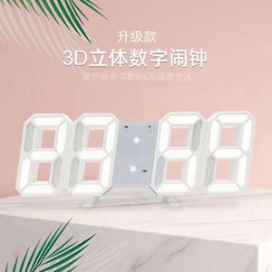 Digital Electronic Alarm <b>Clock</b> Table Mountable Smart Luminous 3D Plastic Radio Square Modern Office Living Room <b>Clock</b> - Product Image 3