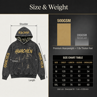 Private Label Maßgeschneiderter 500GSM Schwergewichtiger Streetwear-Hoodie mit Wascheffekt und Cargo-Tasche, Locker Geschnittener Y2K-Sweatshirt mit Kapuze, OEM-Hersteller