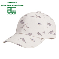 Gorra de Béisbol Deportiva de 6 Paneles ALLCH para Bebé, con Estampado de Dinosaurio Personalizado, Estilo Urbano, 100% Lona de Algodón, Curva, Ajustable, con Logotipo Personalizado