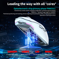 Souris de jeu filaire 2.4G BT trois modes RGB USB/Type-C rechargeable, ergonomique pour droitier, légère et programmable, 12000 dpi