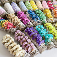 Bundel Sage Putih, Herbal Kering, Bunga untuk Smudging, Batang Sage Alami, Pembersihan Spiritual, Kit Smudge Sage Mawar, untuk Pembakaran