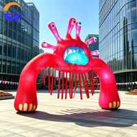 Arche d'entrée géante gonflable monstre multi-yeux rouge pour Halloween, carnaval, parc à thème, événement, décoration extérieure, accessoire