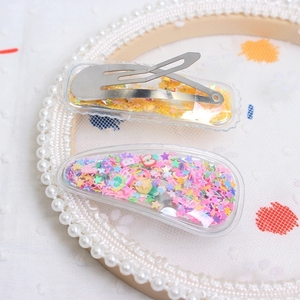 Lot de 2 pinces à cheveux coréennes à paillettes effet sable mouvant, mignonnes, pour enfants, ensemble de pinces BB pour filles - Product Image 4