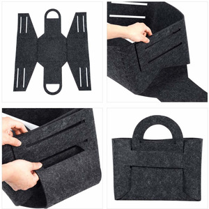 Cesta de almacenamiento de fieltro personalizada <span class=keywords><strong>Venta</strong></span> caliente respetuoso del medio ambiente fieltro bebé vivero <span class=keywords><strong>Caddy</strong></span> bolsa de almacenamiento cestas - Product Image 6