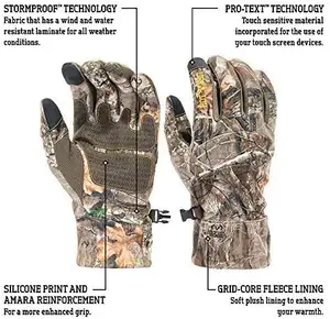 Guantes de camuflaje con pantalla táctil para hombre, guantes cálidos de invierno para cazador al aire libre