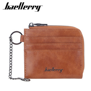 กระเป๋าสตางค์สั้นผู้ชายแบรนด์ Baellerry สีดำ มีซิปใส่เหรียญ พร้อมสายคล้องกันขโมย สไตล์วินเทจ ใช้ได้ทุกวัน - Product Image 5