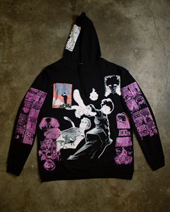 Sudadera con Capucha Oversize Personalizada de <span class=keywords><strong>Anime</strong></span> <span class=keywords><strong>Mob</strong></span>, Estampado Completo de Panel de Manga, Gráfico Rosa y Negro, Unisex, Estilo Urbano, Forro Polar - Product Image 1