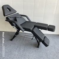 Fauteuil de pédicure inclinable réglable avec trous pour le visage, idéal pour les salons de beauté, spas, tatouages et massages