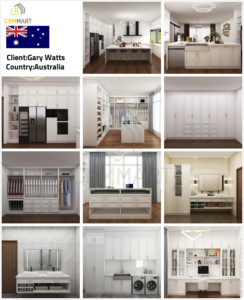 Cbmmart tùy chỉnh rắn gỗ tủ bếp màu xám Tủ đảo đơn vị thiết lập hiện đại ván ép tủ bếp - Product Image 5